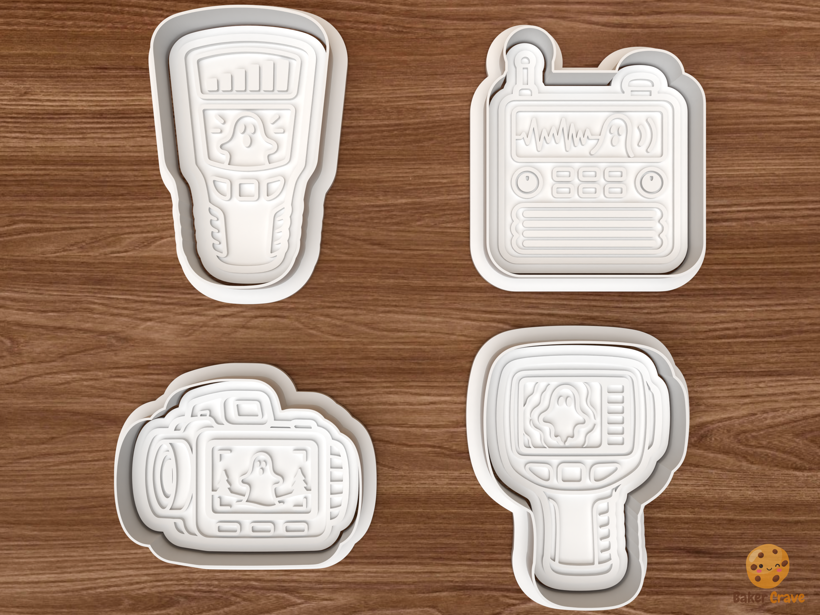 Halloween Ghost Hunting Cookie Cutter Set STL File - 01 set main