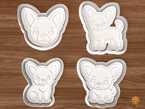 Chihuahua Dog Cookie Cutter Set STL File - 01 set main