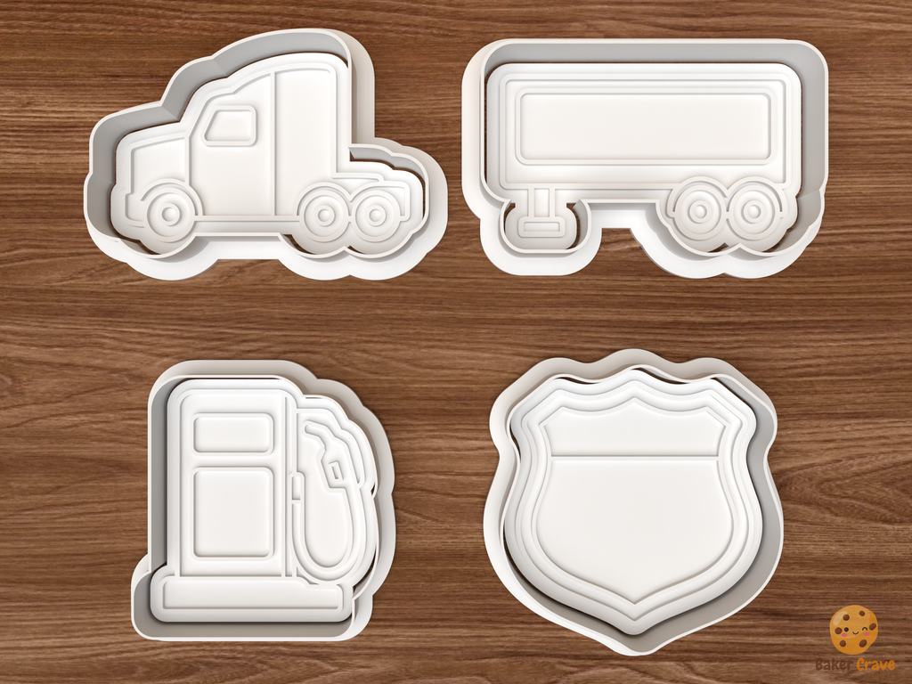 Long Haul Trucking Cookie Cutter Set STL File