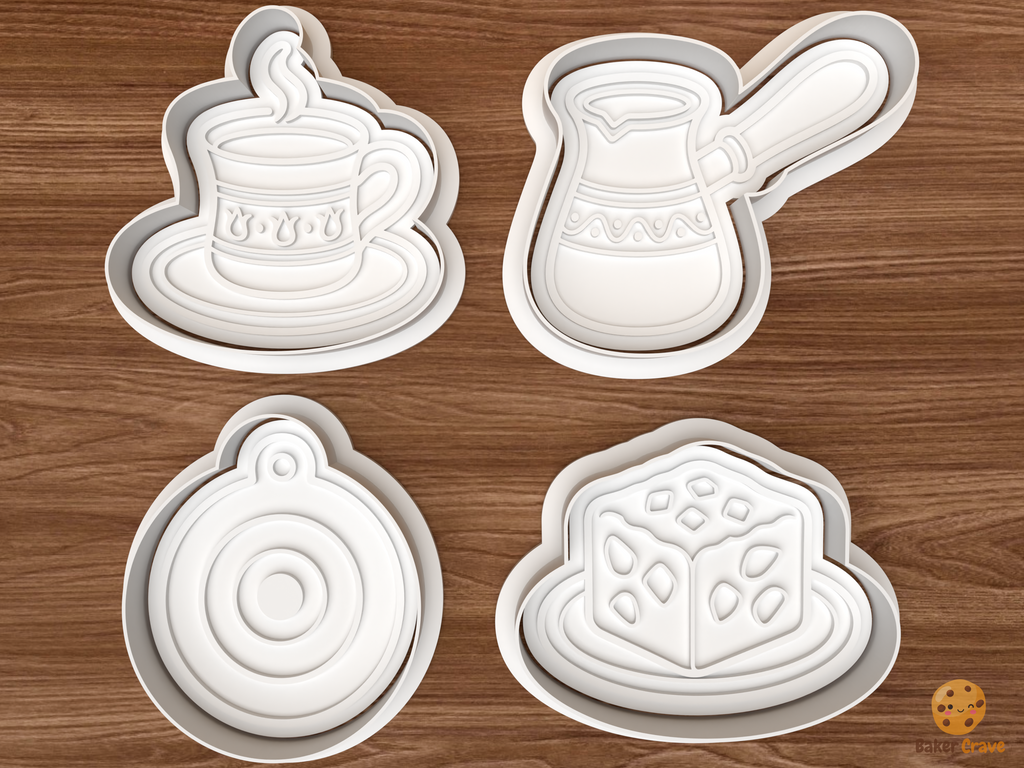 Turkish Coffee Cookie Cutter Set STL File