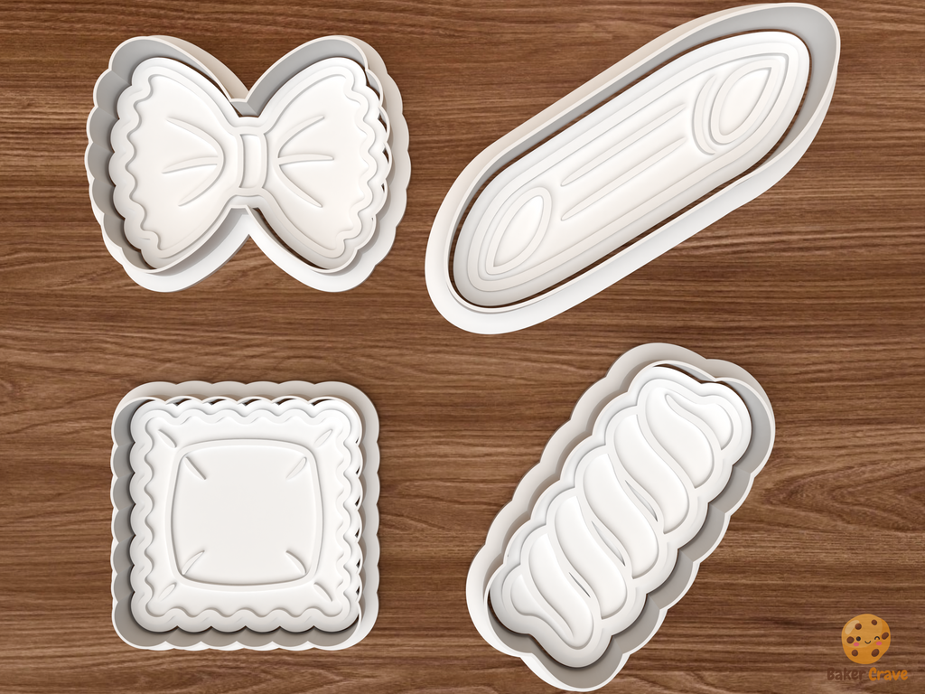 Pasta Shapes Cookie Cutter Set STL File