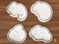 Chameleon Cookie Cutter Set STL File - 01 set main