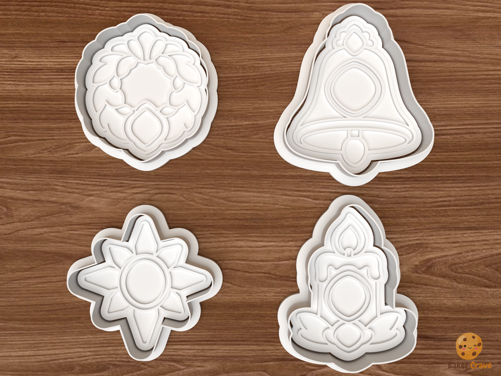 Christmas Brooch Box Cookie Cutter Set STL File - 01 set main