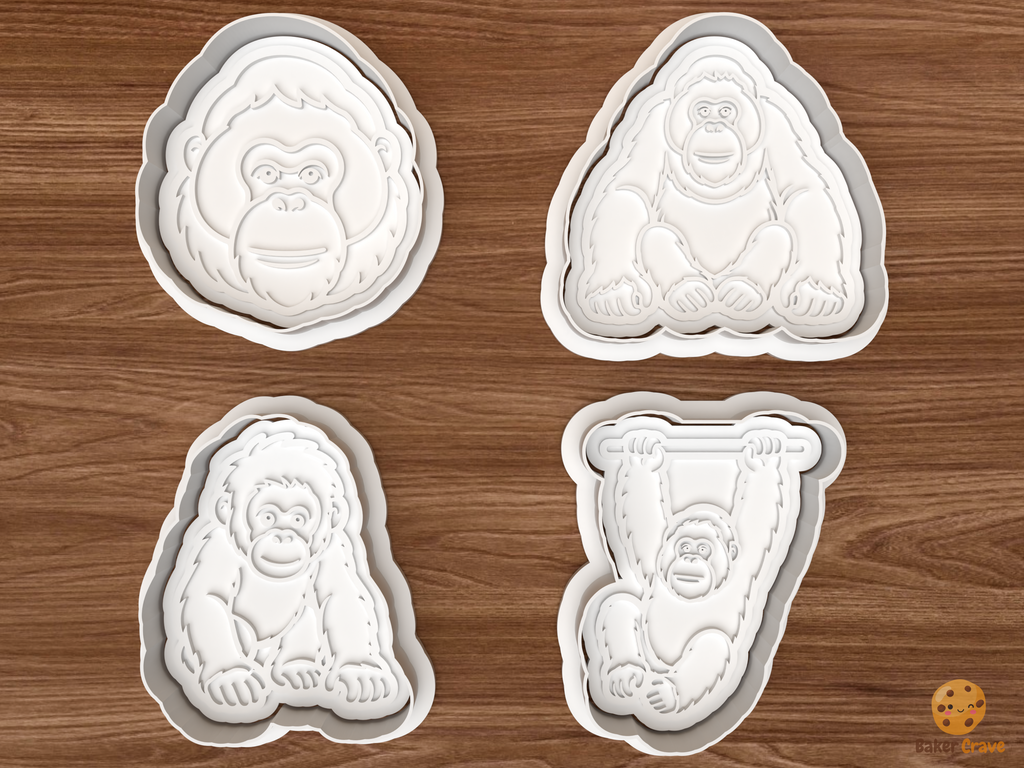 Orangutan Cookie Cutter Set STL File - 01 set main