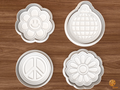 Groovy Retro Cookie Cutter Set STL File - 01 set main