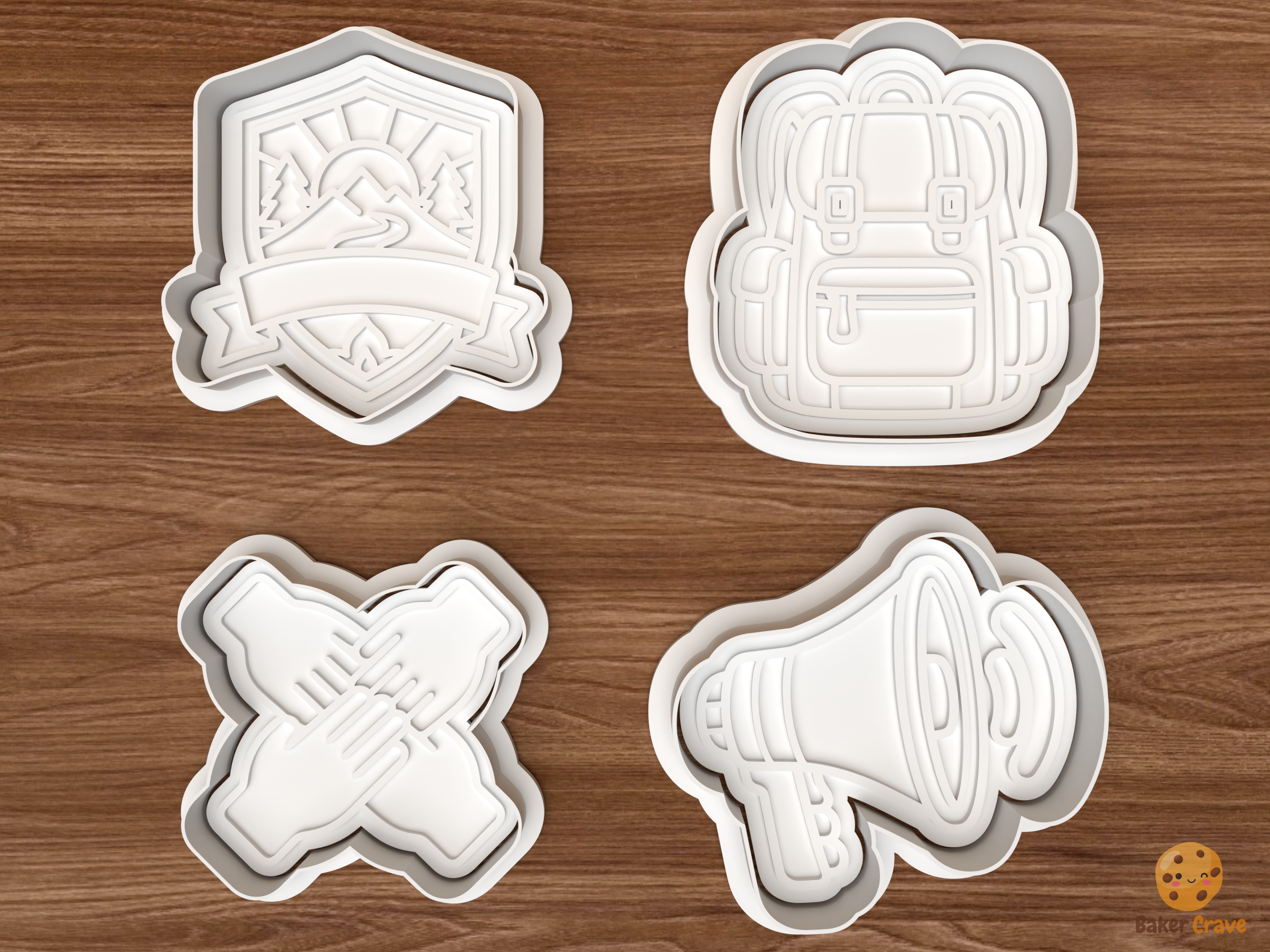 Youth Camp Leadership Cookie Cutter Set STL File - 01 set main