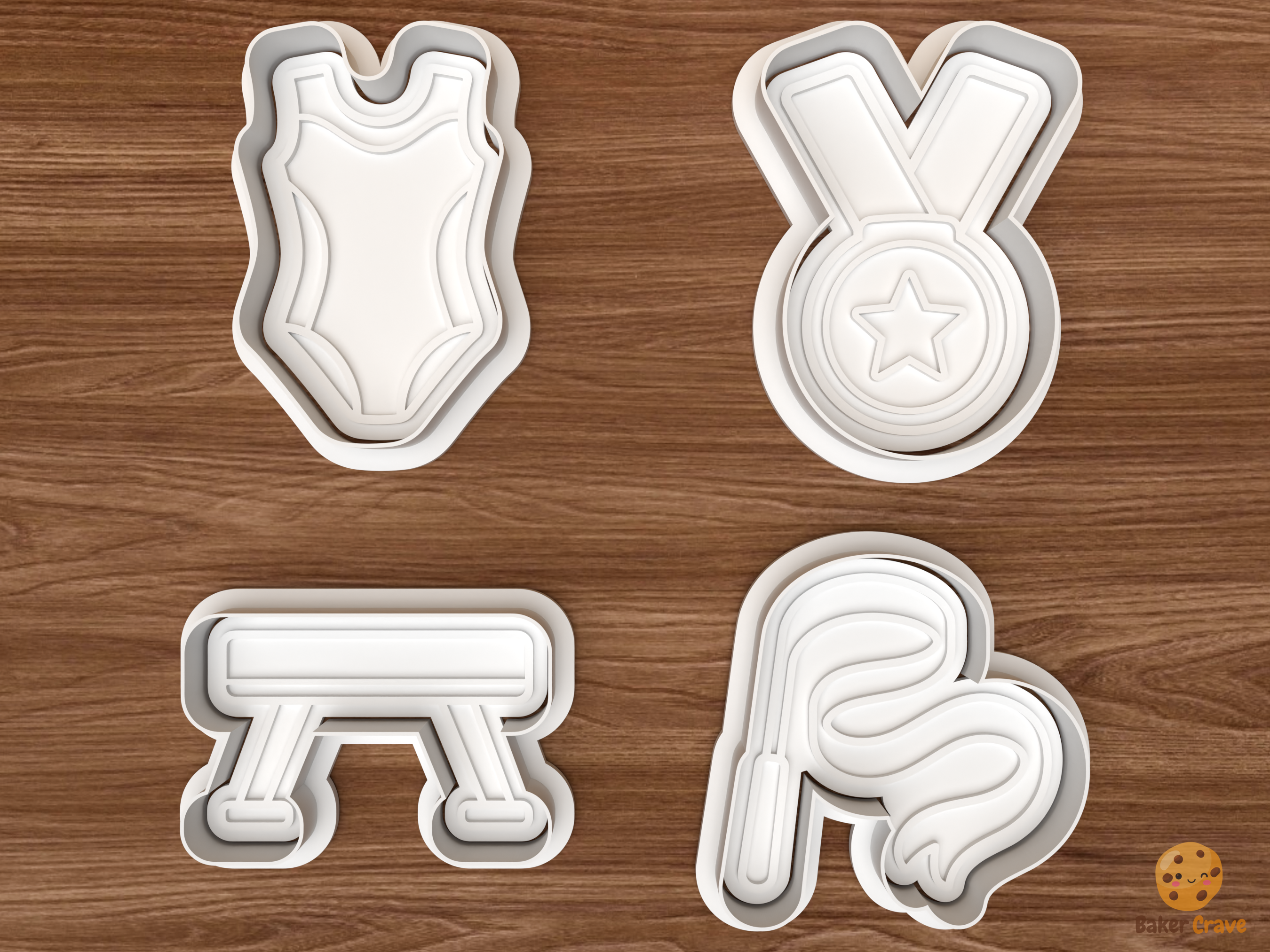 Gymnastics Cookie Cutter Set STL File - 01 set main