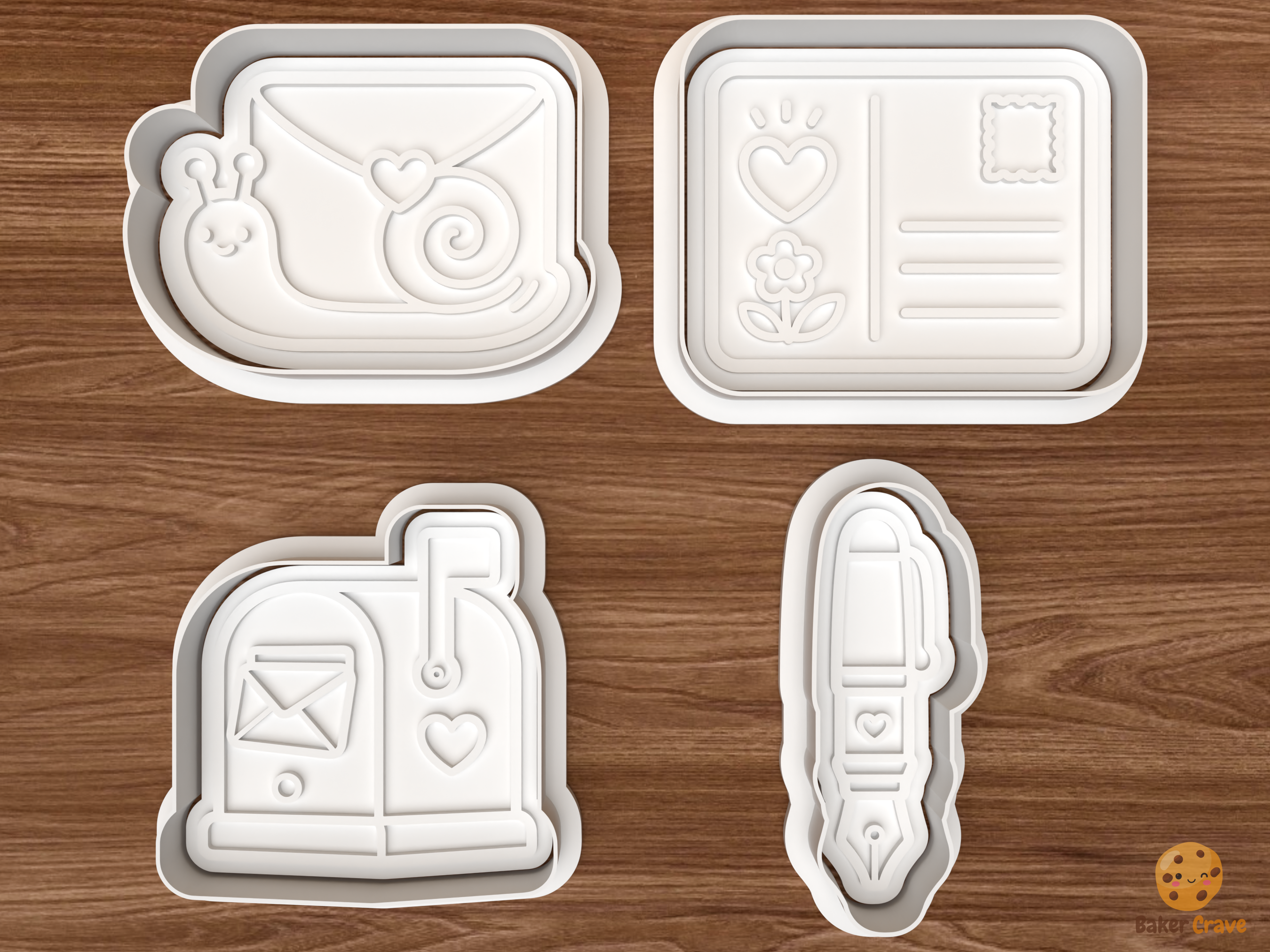 Love Letters Cookie Cutter Set STL File - 01 set main