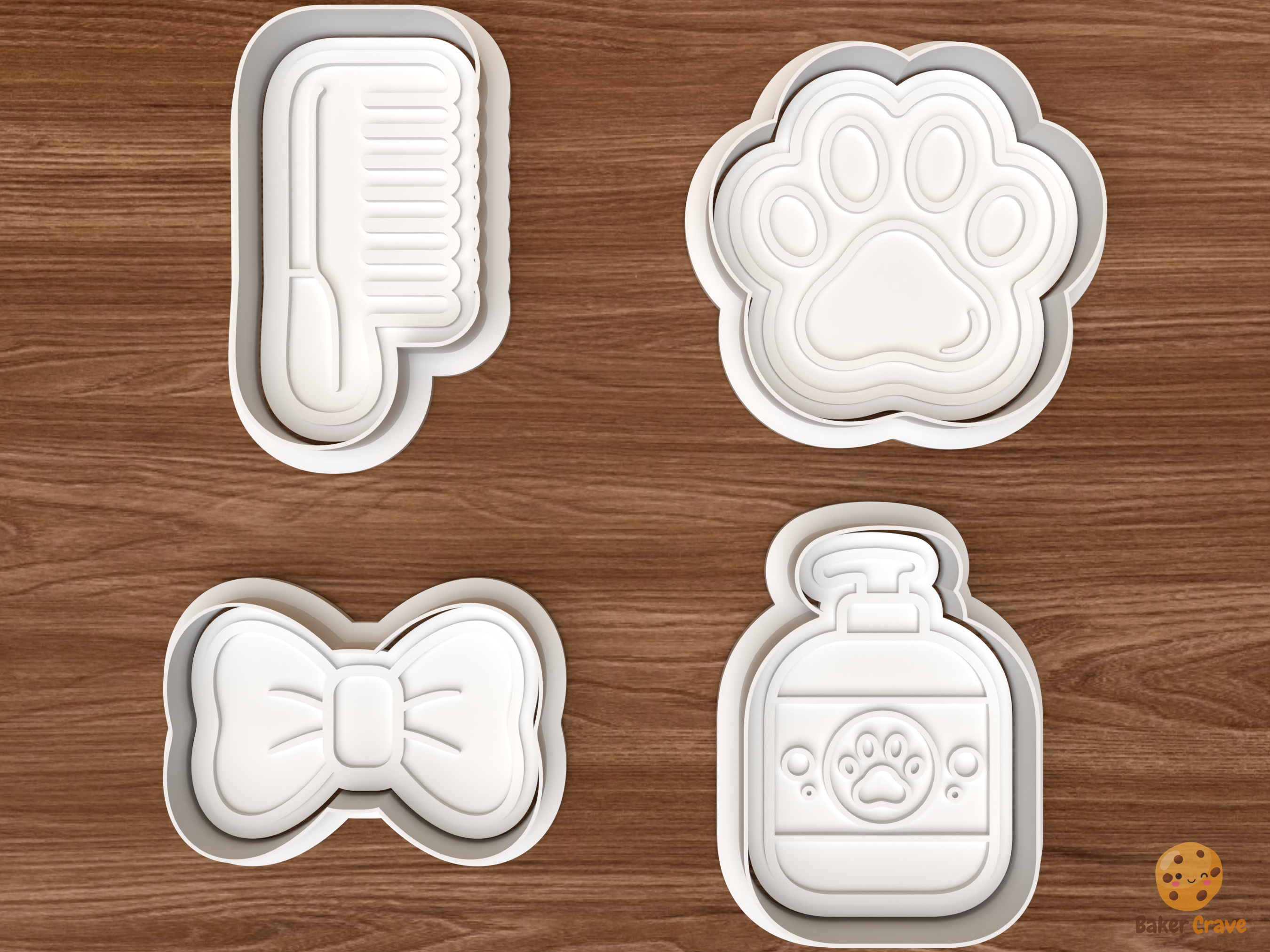 Grooming Salon Cookie Cutter Set STL File - 01 set main