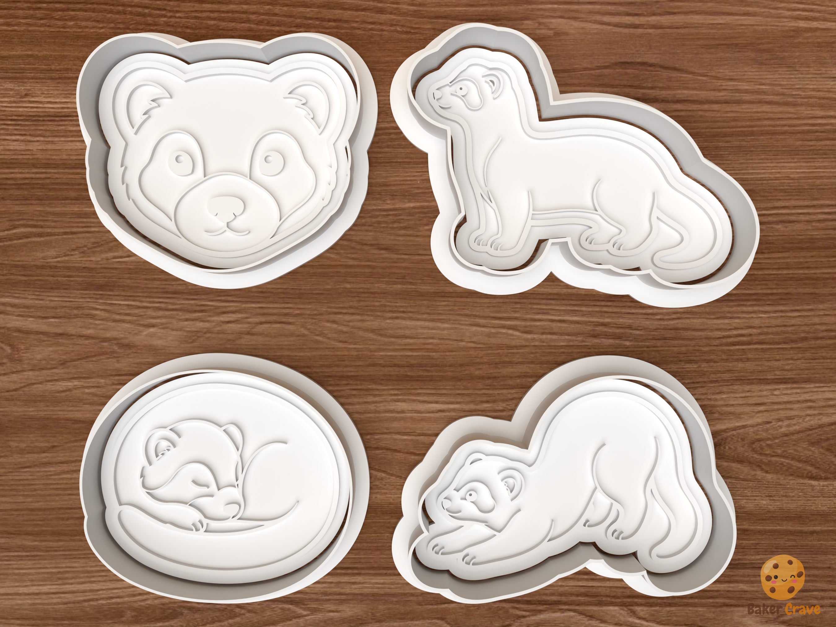 Ferret Cookie Cutter Set STL File - 01 set main