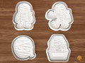 Halloween Mummy Cookie Cutter Set STL File - 01 set main