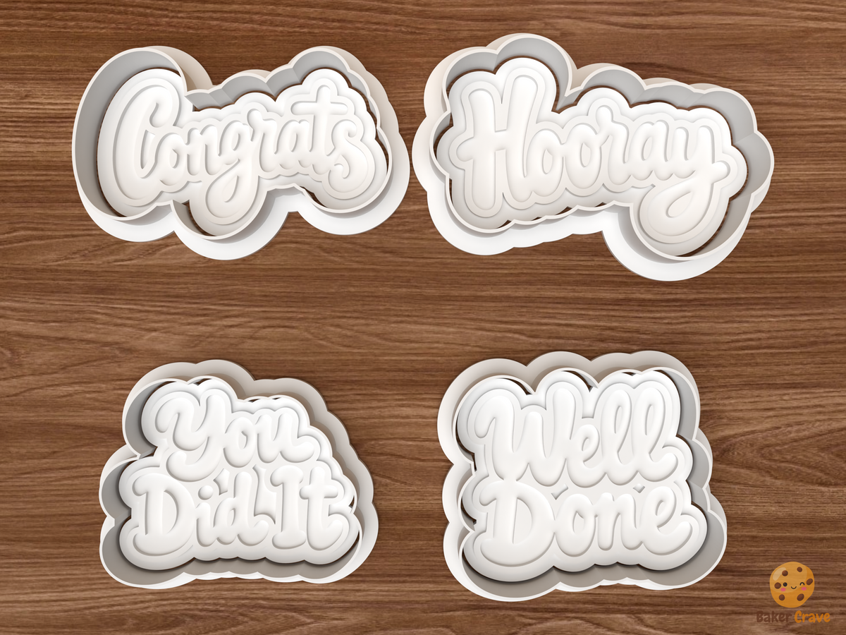 Congratulations Words Cookie Cutter Set