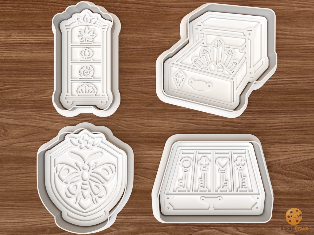 Witch Curiosity Cabinet Cookie Cutter Set STL File