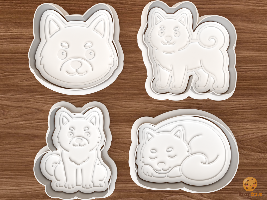 Shiba Inu Cookie Cutter Set STL File - 01 set main