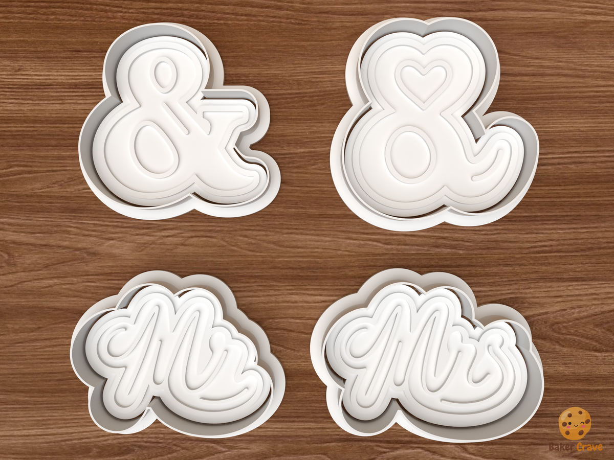 Wedding Ampersand Monogram Cookie Cutter Set