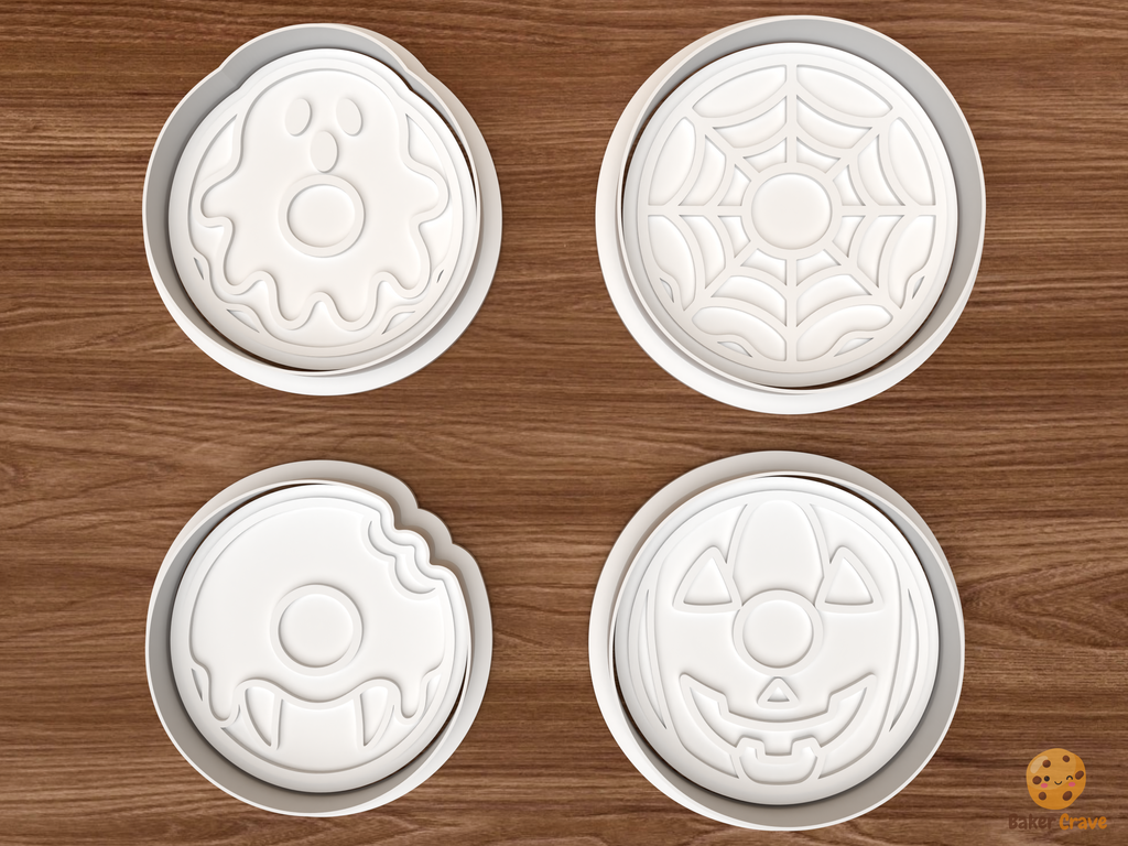 Halloween Donut Cookie Cutter Set STL File - 01 set main