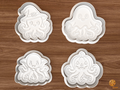 Halloween Octopus Cookie Cutter Set STL File - 01 set main