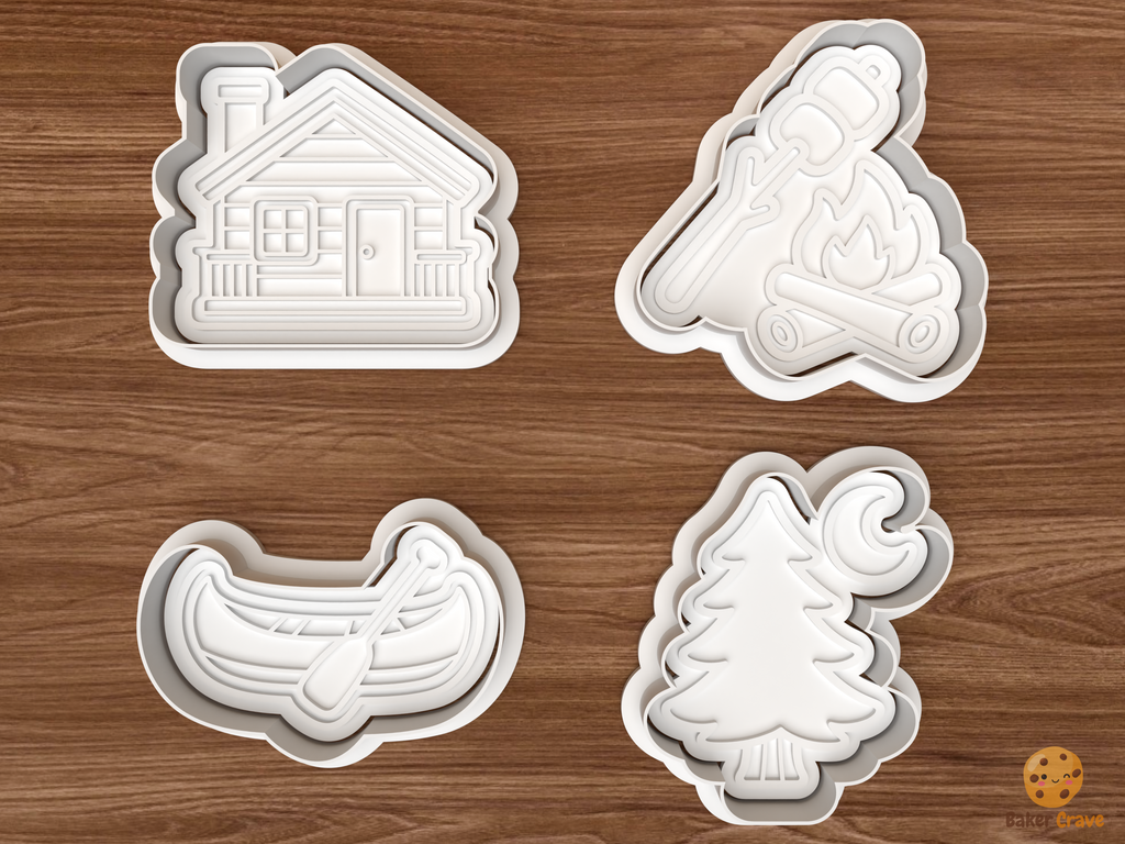 Camping Cookie Cutter Set STL File - 01 set main