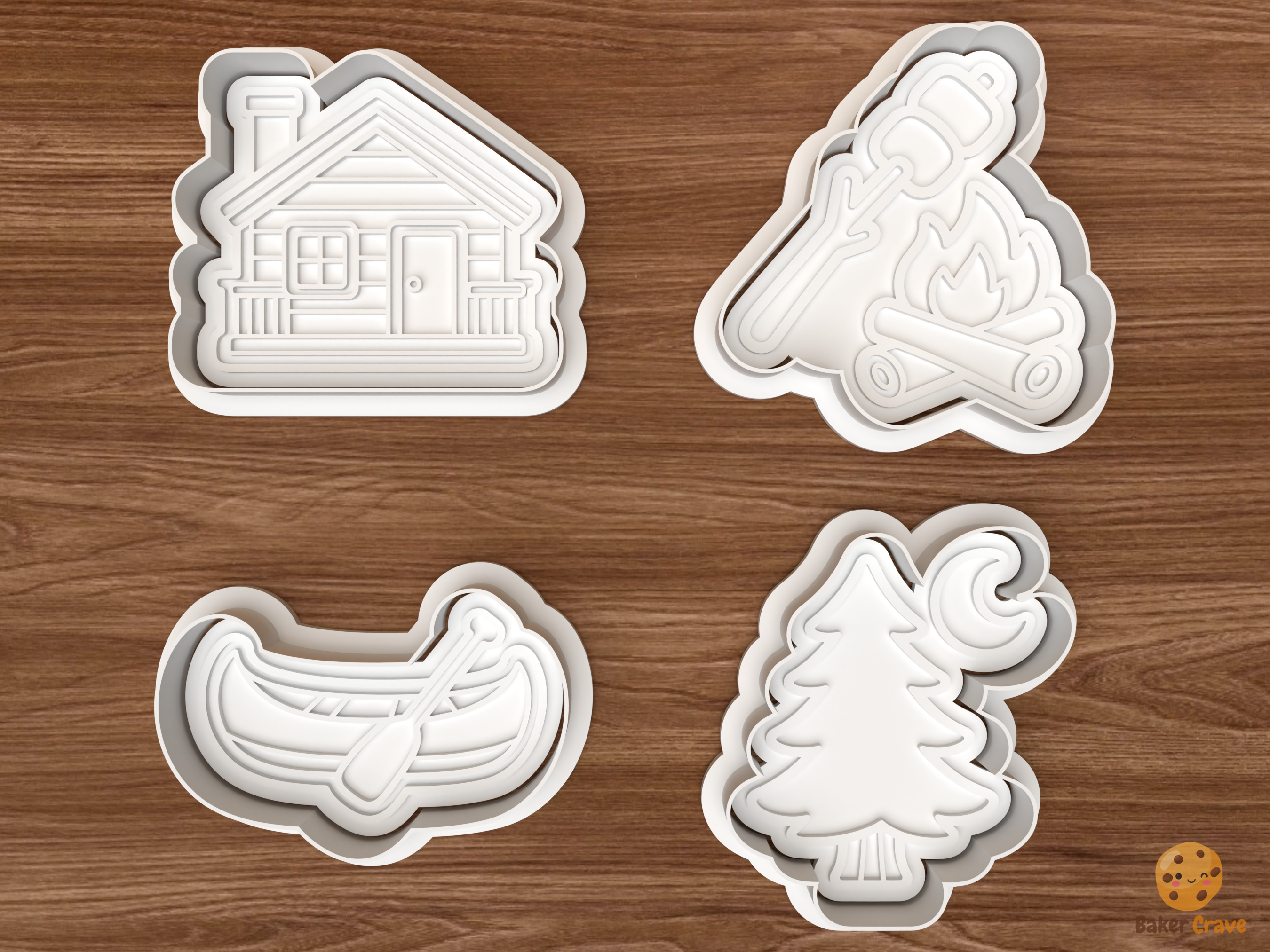 Camping Cookie Cutter Set STL File - 01 set main