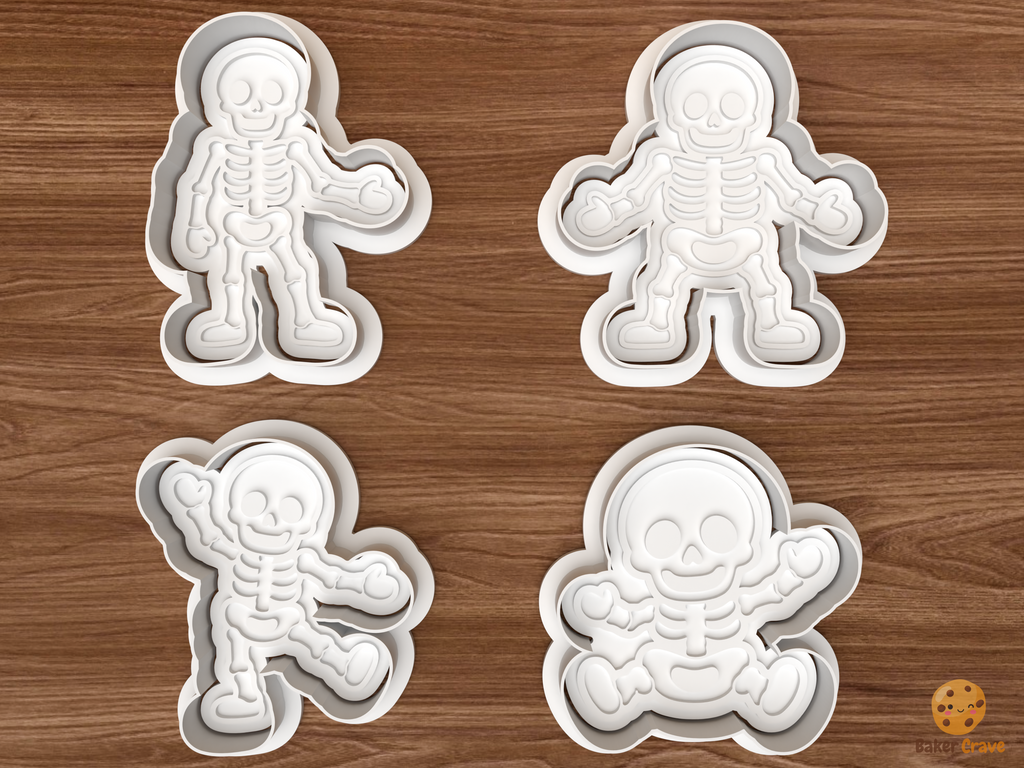 Skeleton Family Cookie Cutter Set STL File