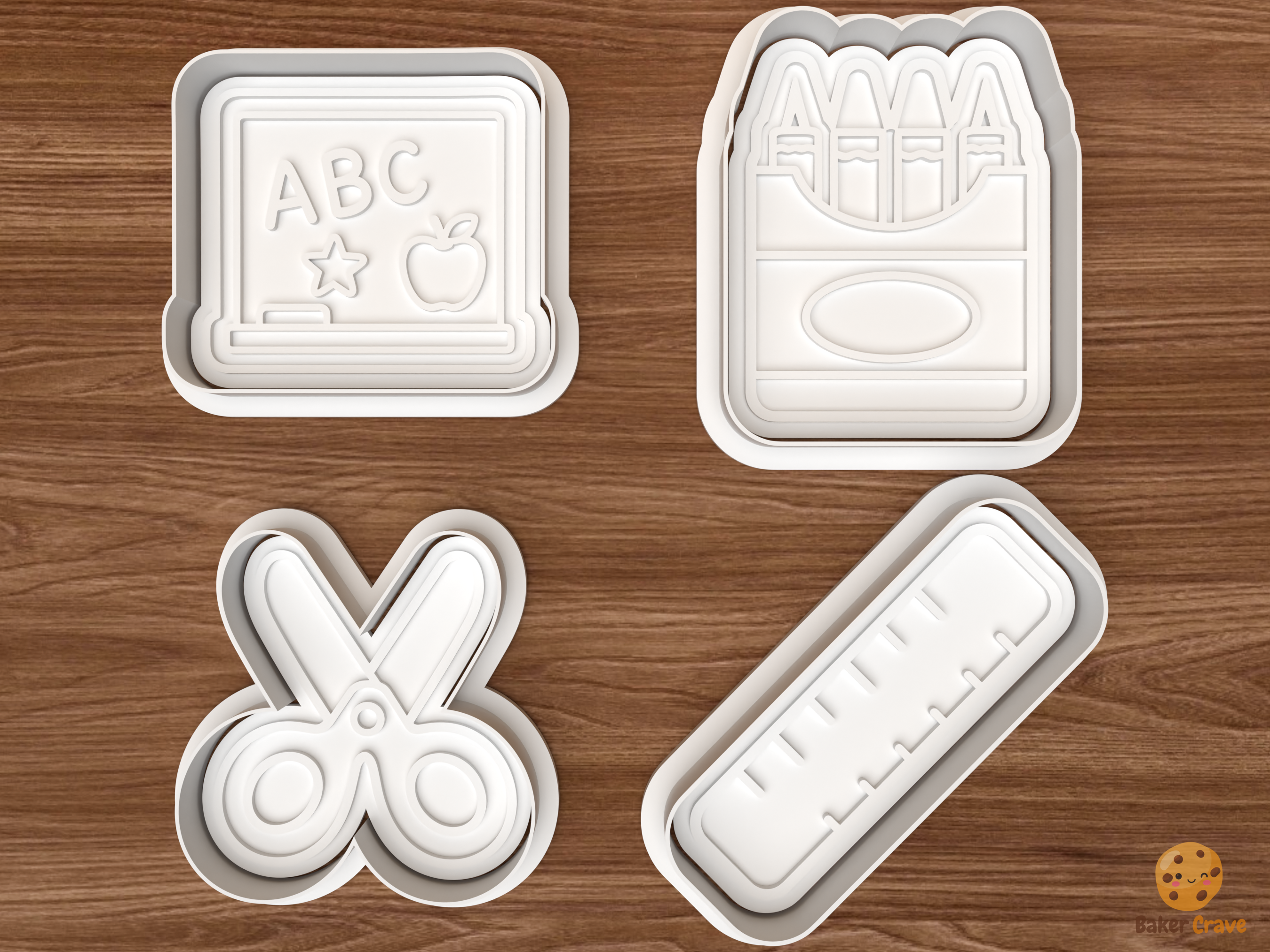 Classroom Supplies Cookie Cutter Set STL File - 01 set main