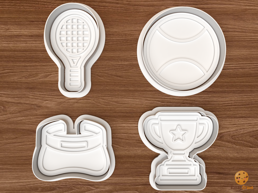 Tennis Club Cookie Cutter Set STL File - 01 set main