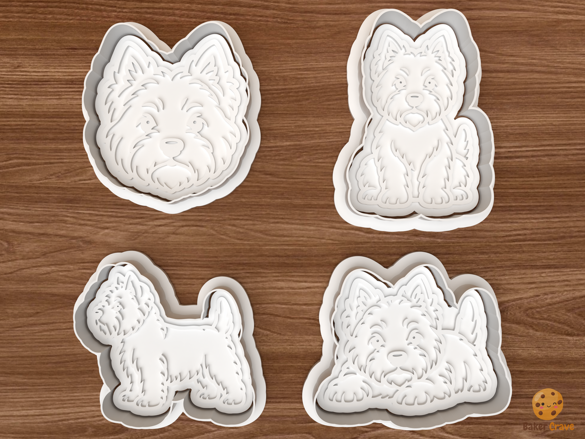 West Highland Terrier Dog Cookie Cutter Set