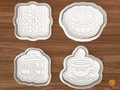Portuguese Cafe Cookie Cutter Set STL File - 01 set main
