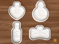 Valentine Love Potion Bottle Cookie Cutter Set STL File