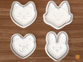 Valentine Animal Heart Faces Cookie Cutter Set STL File