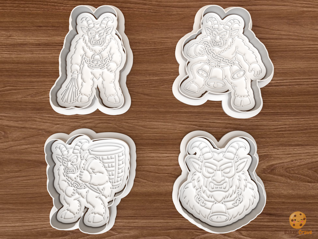 Krampus Night Christmas Cookie Cutter Set STL File - 01 set main