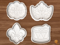 Mardi Gras Cookie Cutter Set STL File - 01 set main