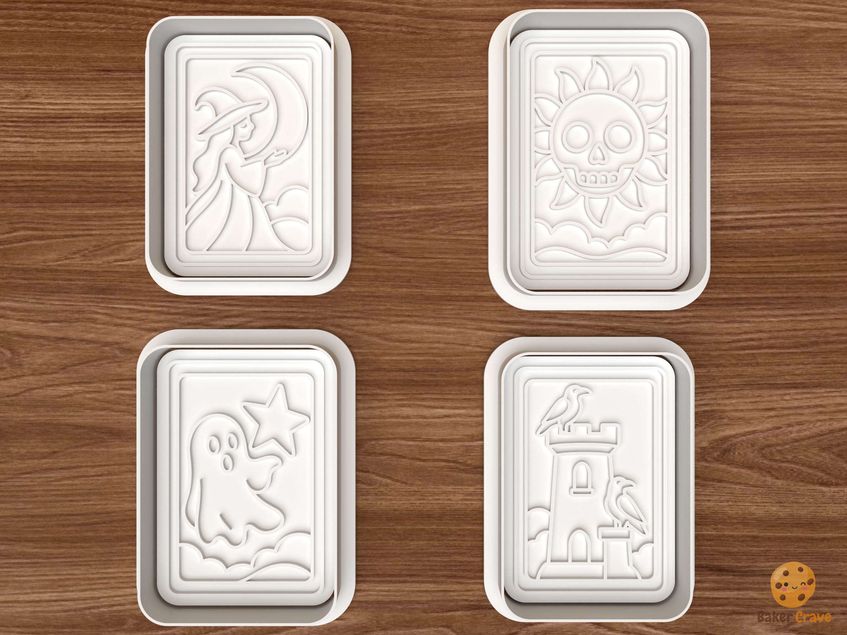 Halloween Tarot Card Cookie Cutter Set STL File - 01 set main