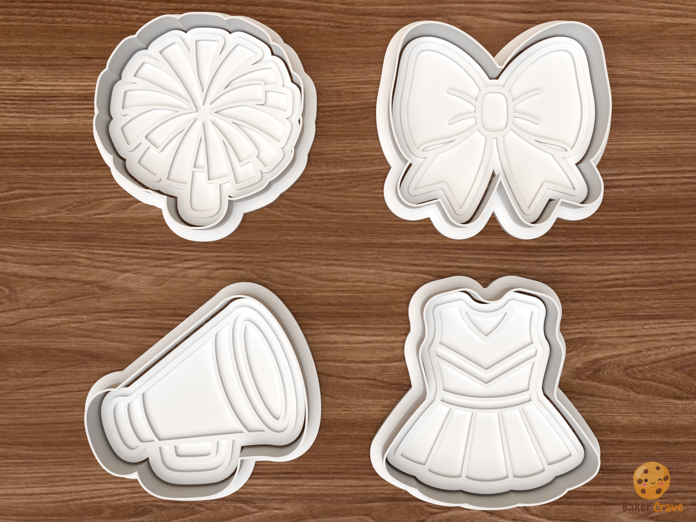 Cheerleading Cookie Cutter Set STL File - 01 set main