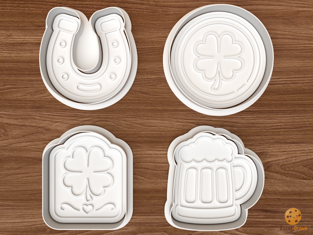 Lucky St Patrick's Party Cookie Cutter Set STL File