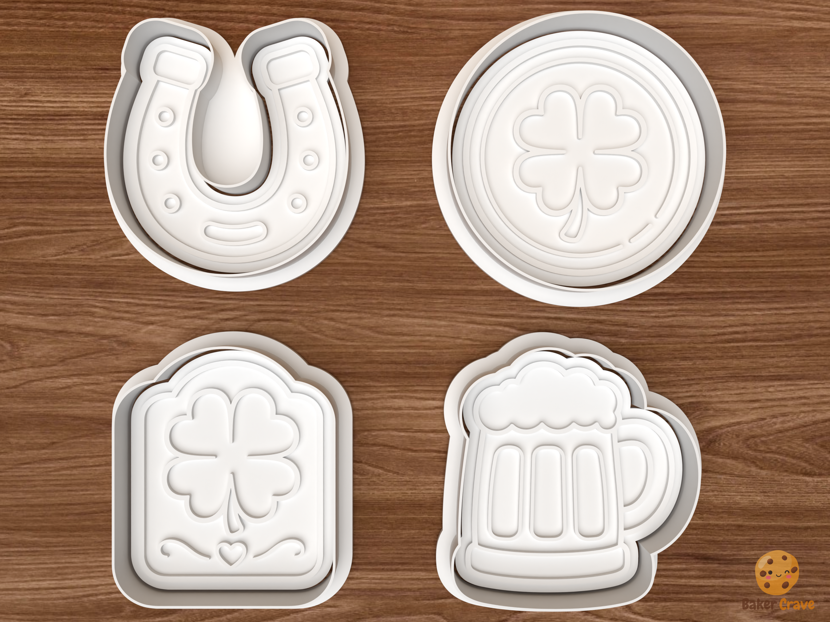 Lucky St Patrick's Party Cookie Cutter Set STL File