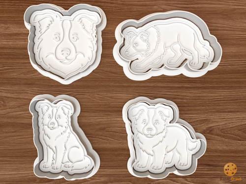 Border Collie Dog Cookie Cutter Set STL File - 01 set main