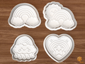 Kawaii Rainbow Cookie Cutter Set STL File - 01 set main