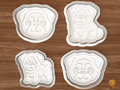 Pug Dog Cookie Cutter Set STL File - 01 set main