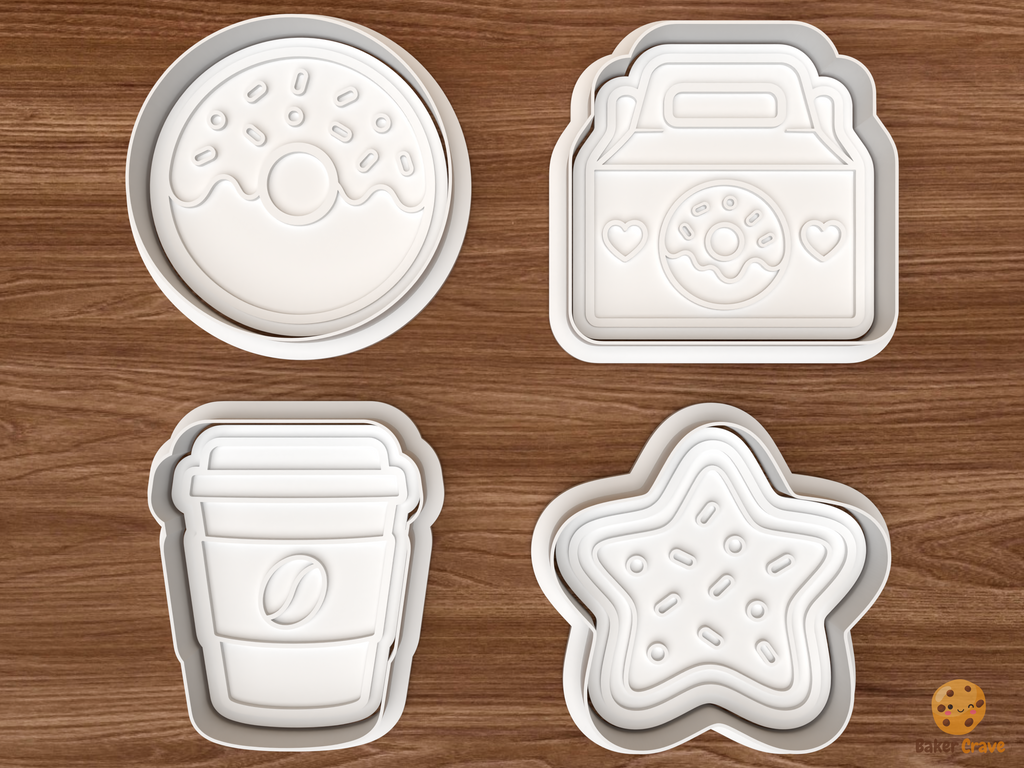 Coffee & Donut Cookie Cutter Set STL File