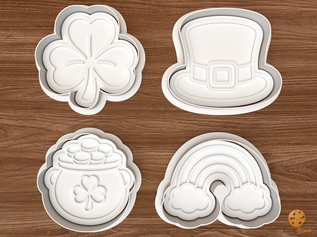 St Patrick's Day Cookie Cutter Set STL File