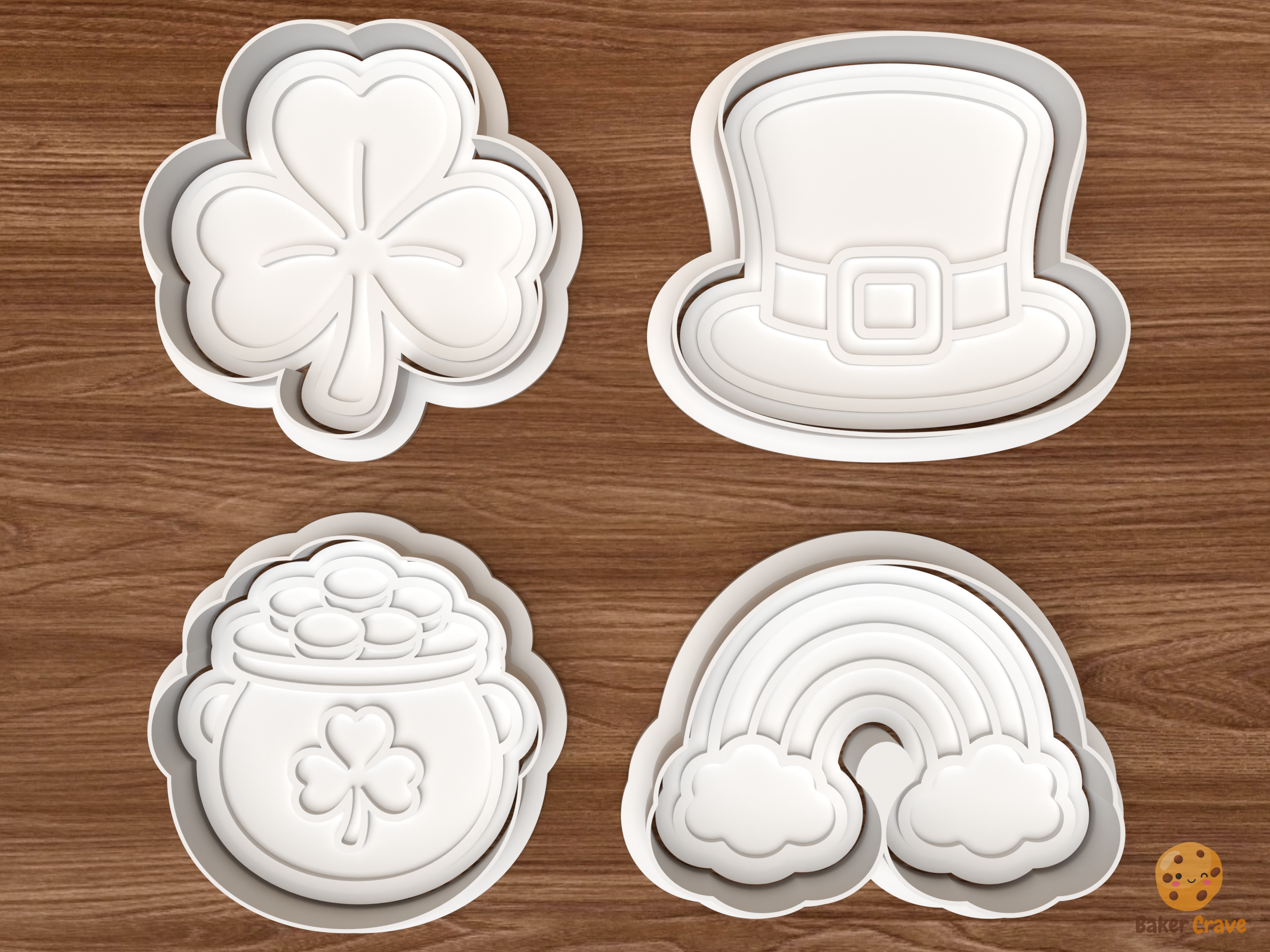 St Patrick's Day Cookie Cutter Set STL File