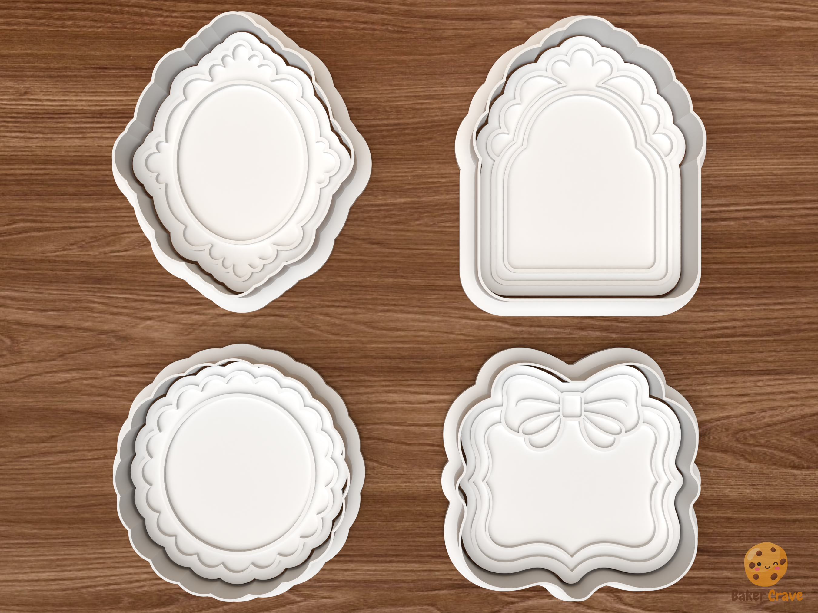 Elegant Frame Cookie Cutter Set STL File - 01 set main