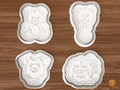 Teddy Bear Baby Shower Cookie Cutter Set STL File - 01 set main