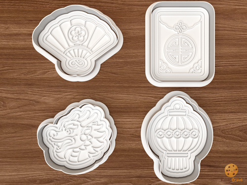 Chinese New Year Dragon Cookie Cutter Set STL File - 01 set main