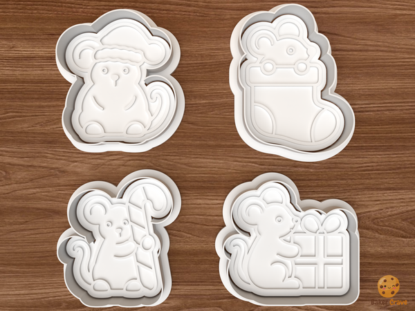 Christmas Mouse Cookie Cutter Set