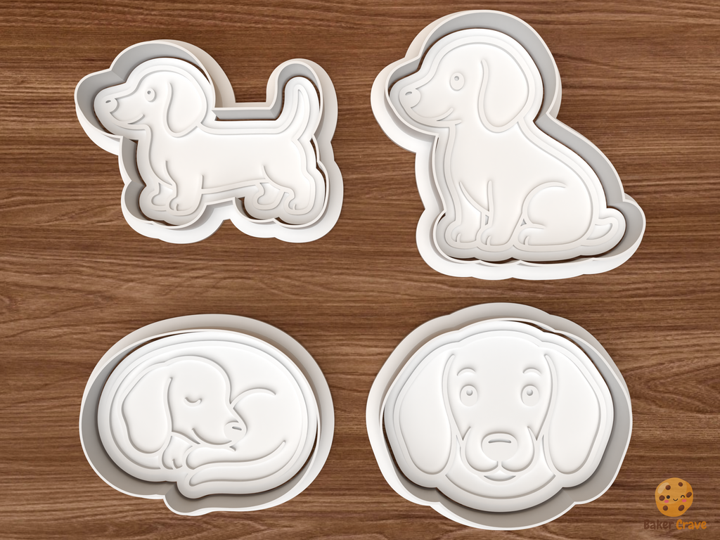 Dachshund Dog Cookie Cutter Set STL File - 01 set main
