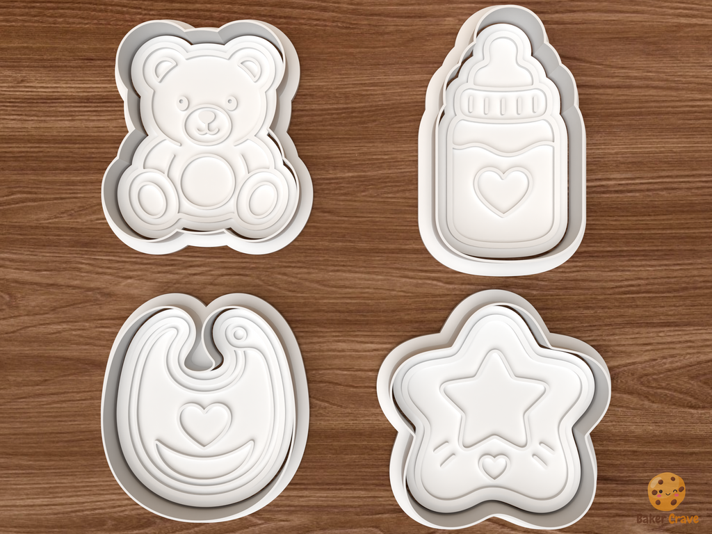 Baby Shower Cookie Cutter Set STL File - 01 set main