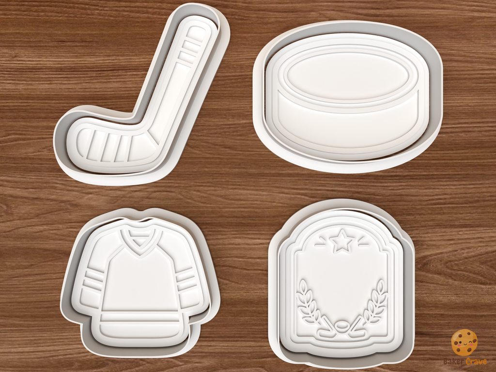 Hockey Sports Cookie Cutter Set STL File - 01 set main