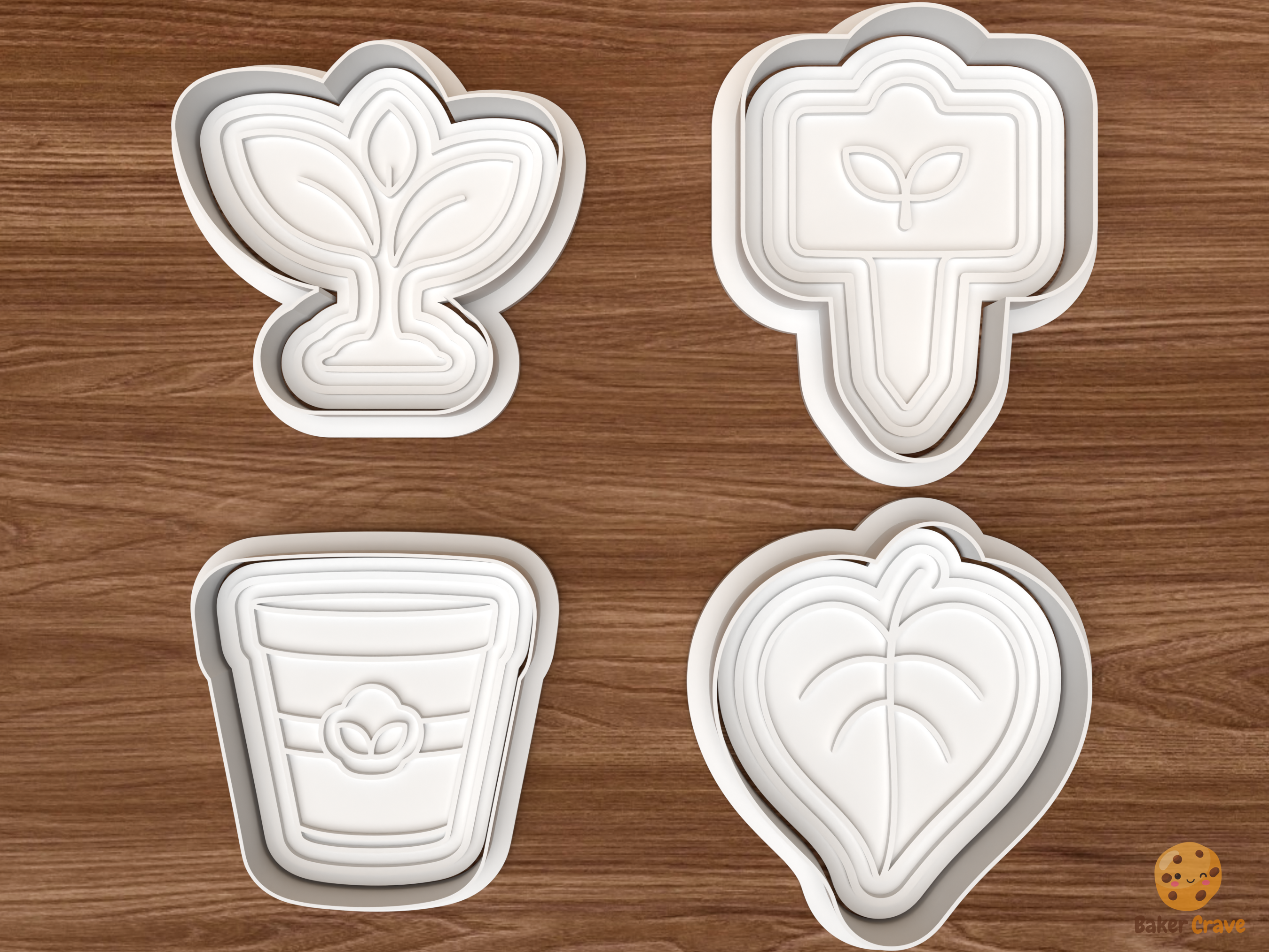 Plant Lover Cookie Cutter Set STL File - 01 set main
